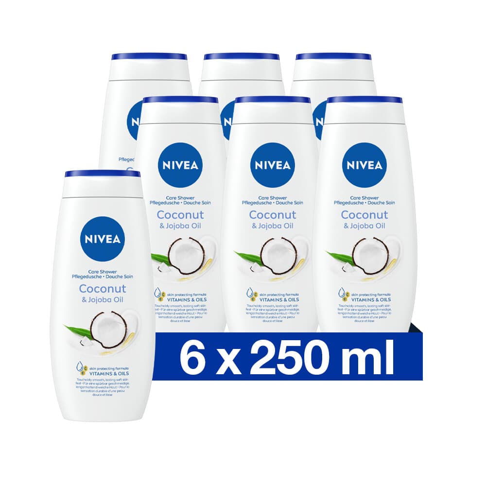 6x NIVEA Soft Care Douchegel Coconut&Jojoba Oil 250 ml