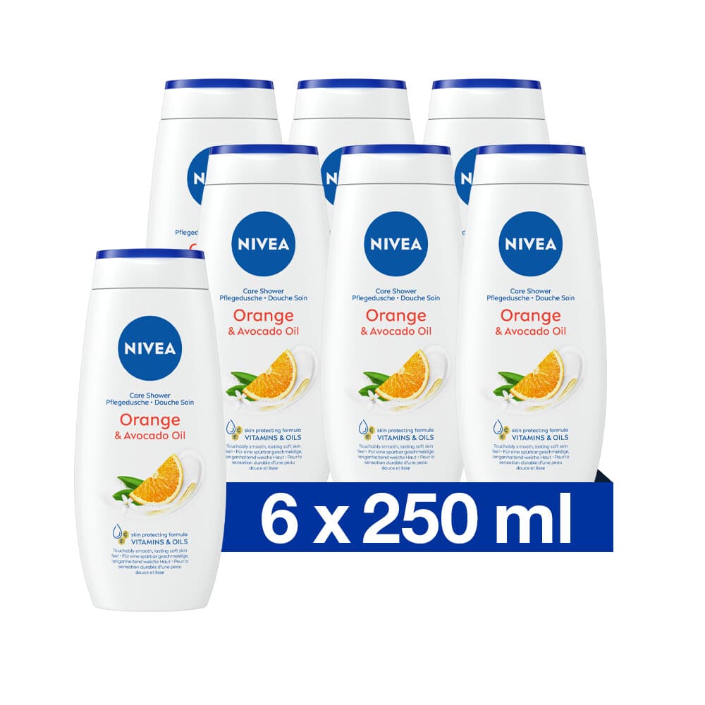 6x NIVEA Douchecrème Orange en Avocado 250 ml