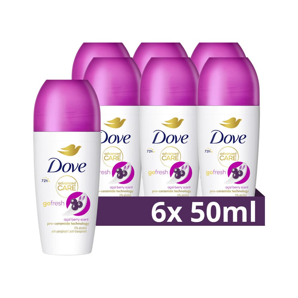 6x Dove Deodorant Roller Go Fresh Açai Berry 50 ml