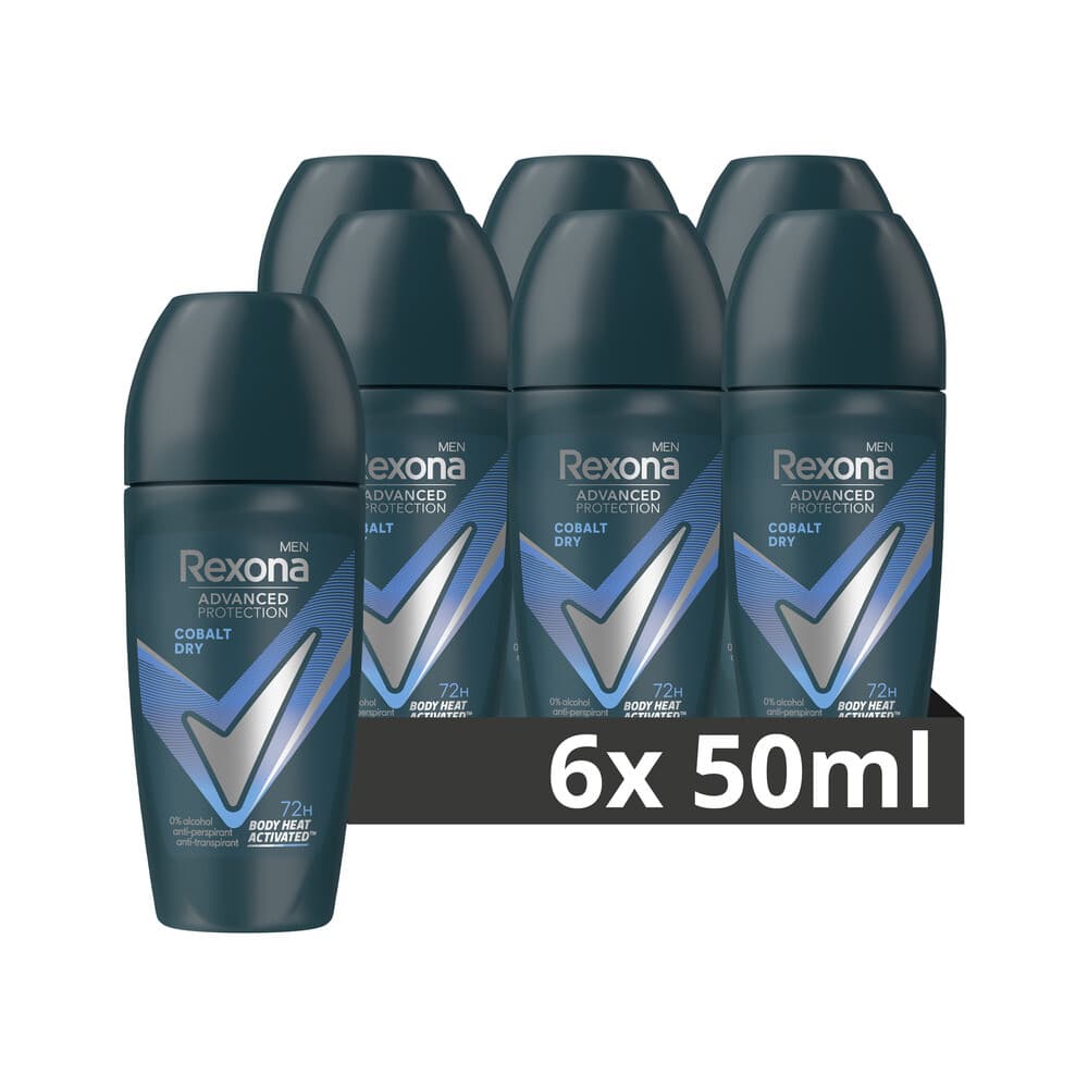 6x Rexona Men Deodorant Roller Advanced Protection Dry Cobalt 50 ml