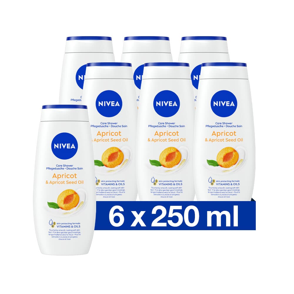 6x NIVEA Soft Care Douchegel Apricot en Apricot Seed Oil 250 ml