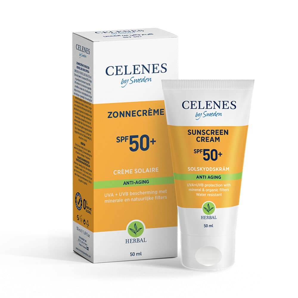 3x Celenes Herbal Zonnebrandcreme SPF 50+ Anti Aging 50 ml