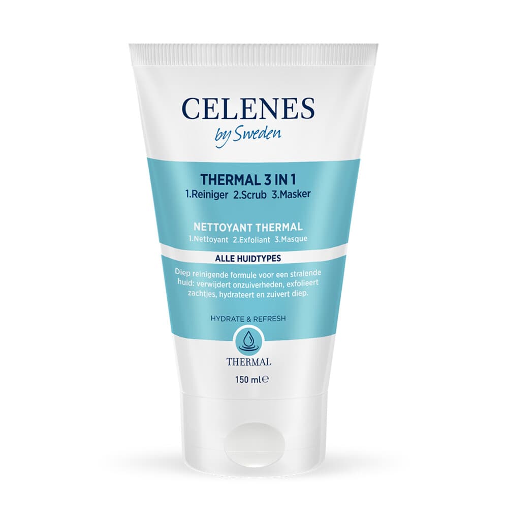 3x Celenes Thermal 3 in 1 Reiniger Scrub Masker 150 ml