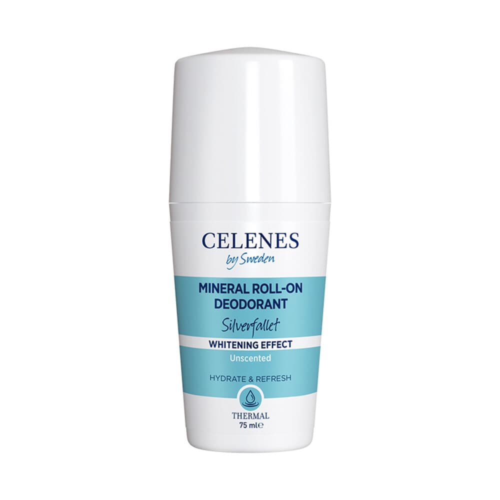 3x Celenes Thermal Mineral Roller Deodorant Whitening 75 ml