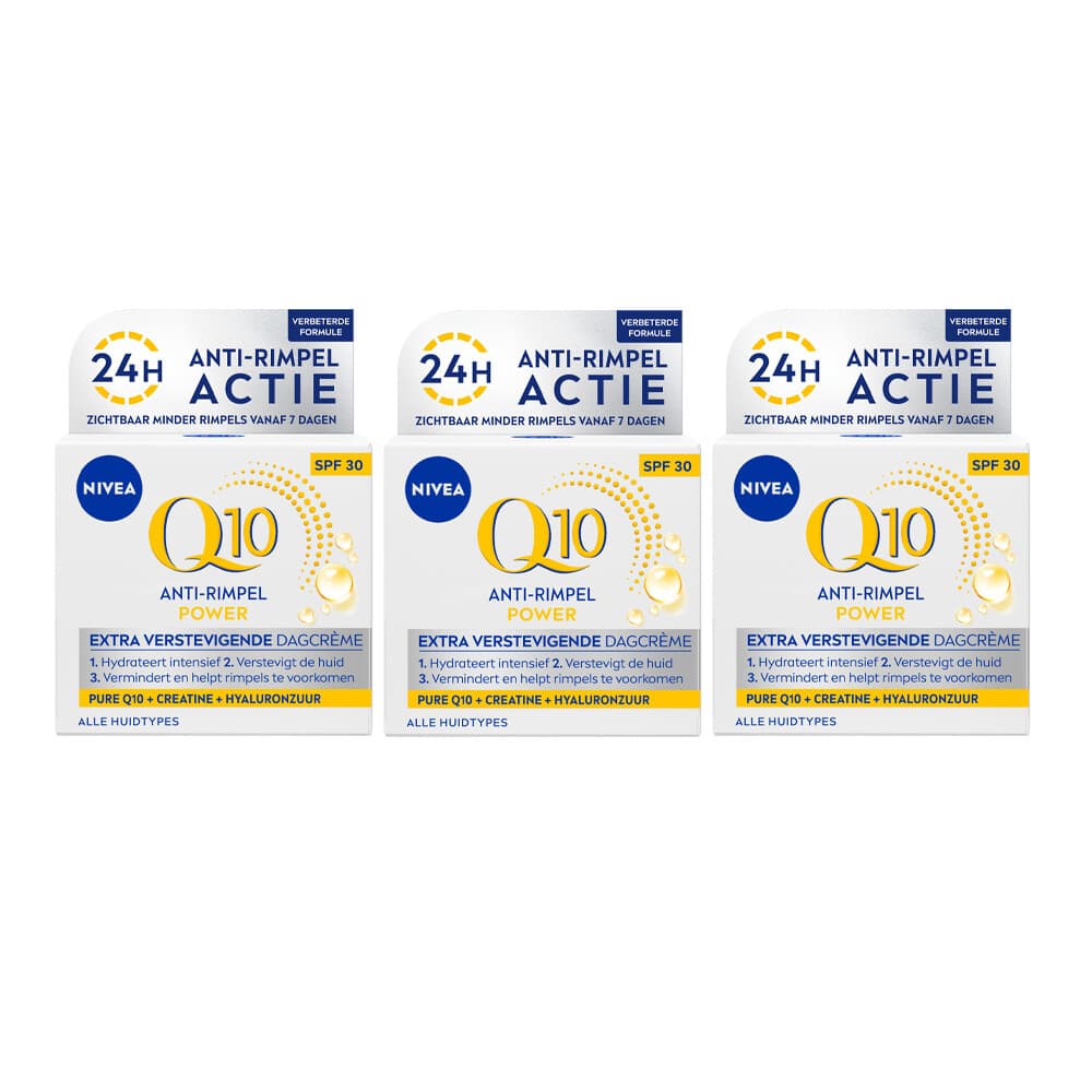 3x NIVEA Q10 Dagcrème Anti-Rimpel Power SPF 30 50 ml