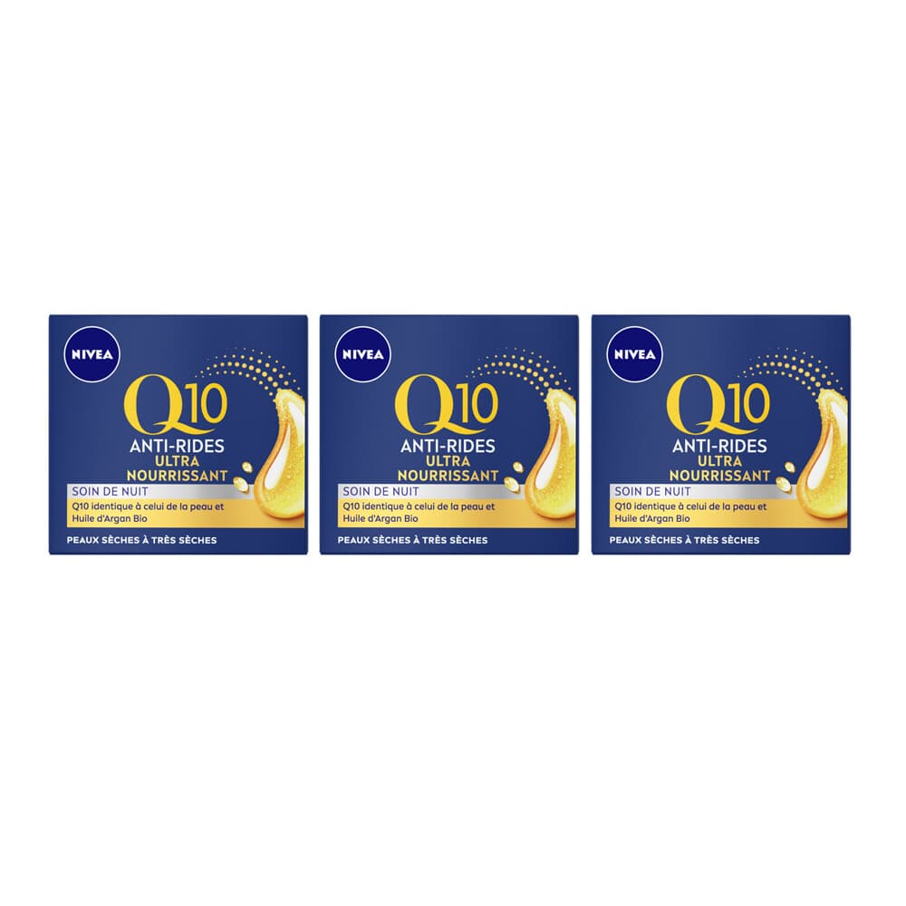 3x NIVEA Q10 Nachtcrème Anti-Rimpel Extra Voedend 50 ml