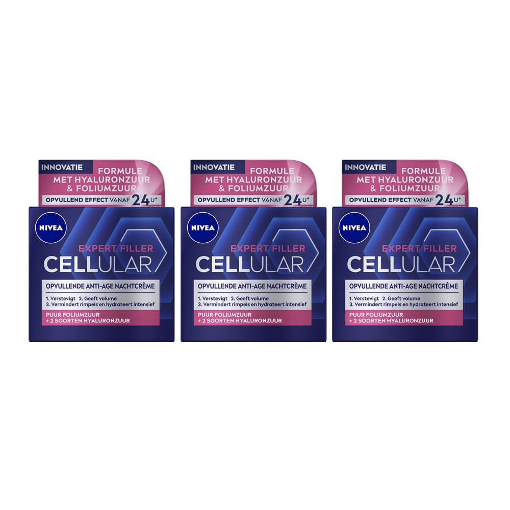 3x NIVEA Cellular Filler Nachtcrème Verstevigend 50 ml