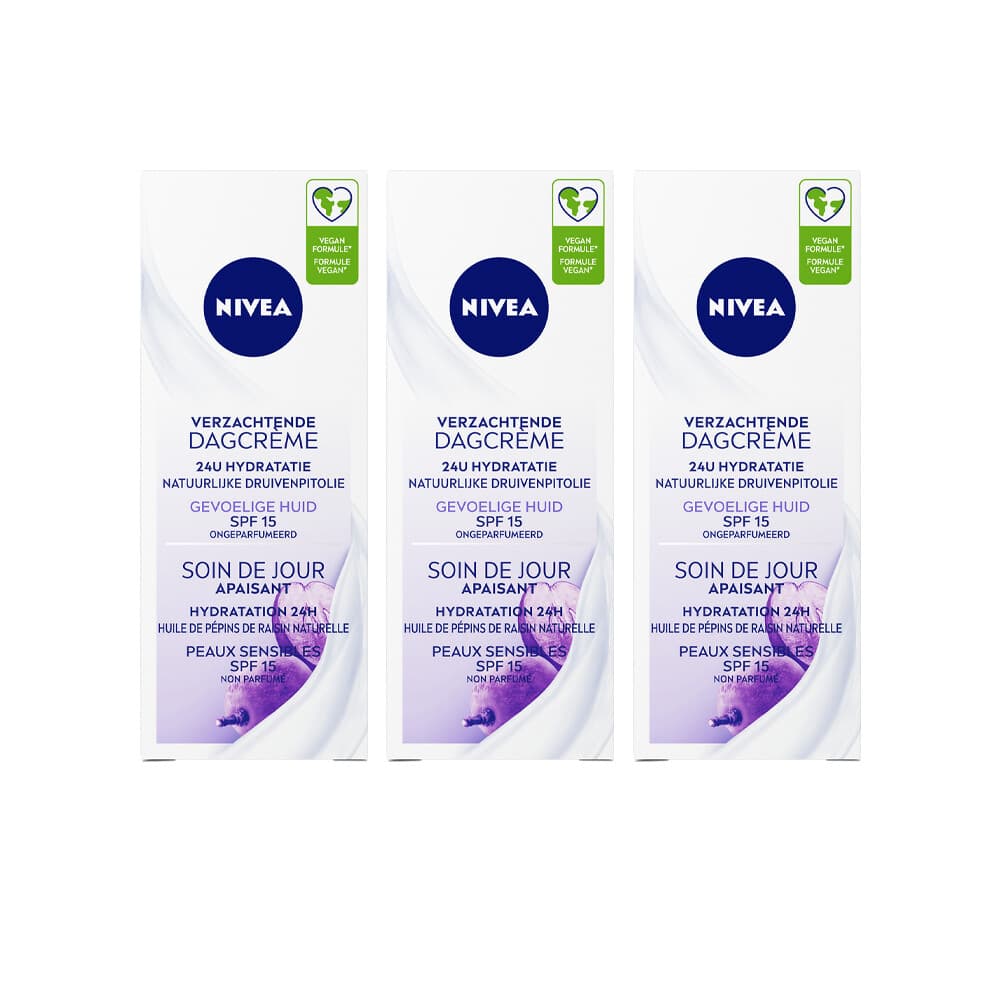 3x NIVEA Dagcrème Verzachtend SPF 15 50 ml