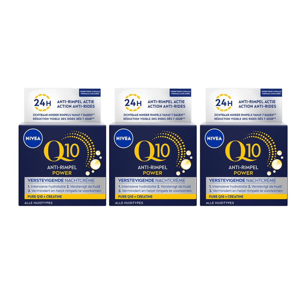 3x NIVEA Q10 Nachtcrème Power Anti-Rimpel 50 ml