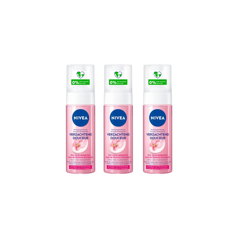 3x NIVEA Reinigingsmousse Verzachtend 150 ml