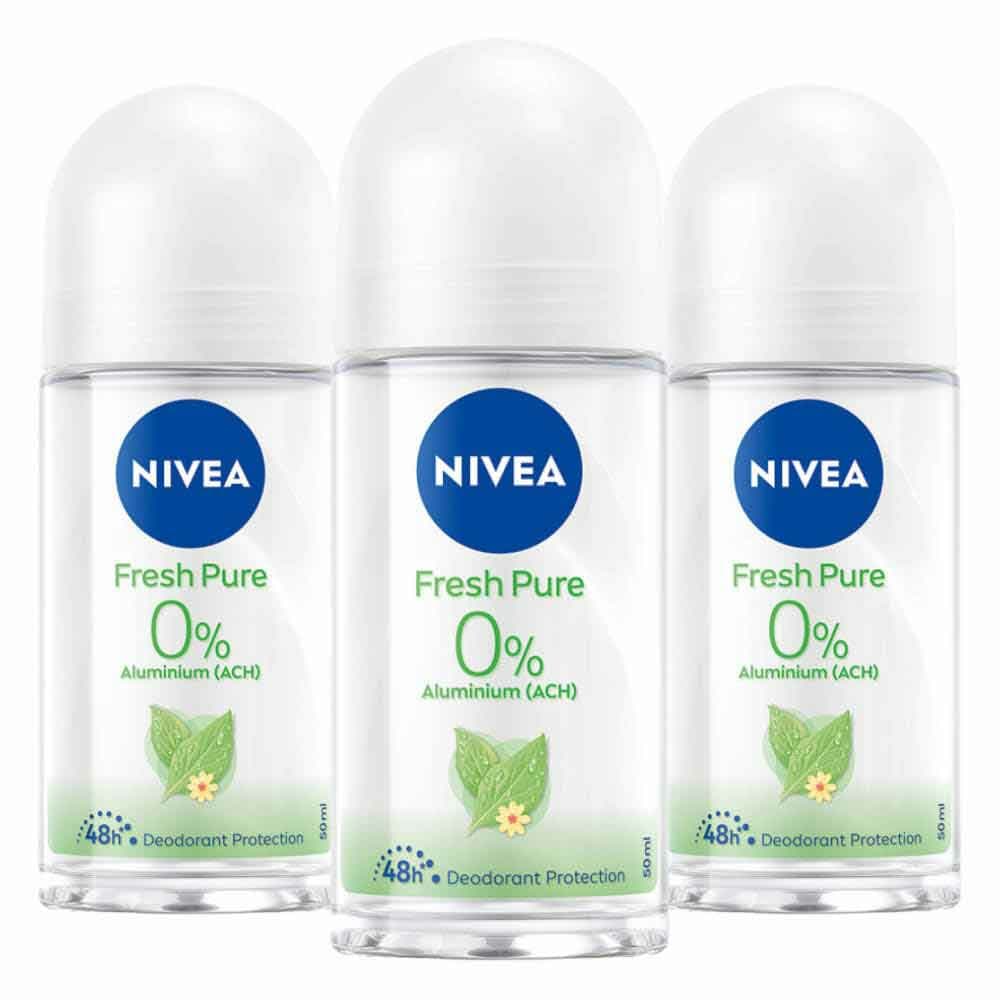 3x NIVEA Deodorant Roller Pure&Natural Jasmine 50 ml