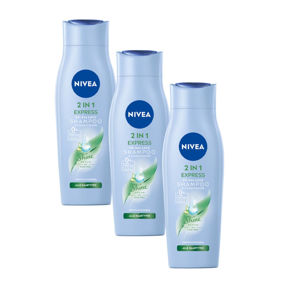3x NIVEA 2-in-1 Shampoo + Conditioner Care Express 250 ml