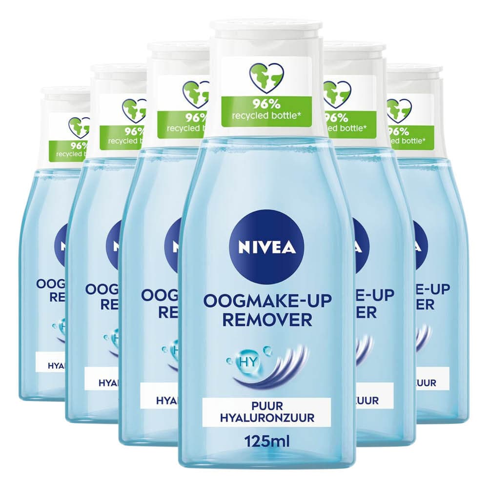 6x NIVEA Oogmake-Up Remover Puur Hyaluronzuur 125 ml