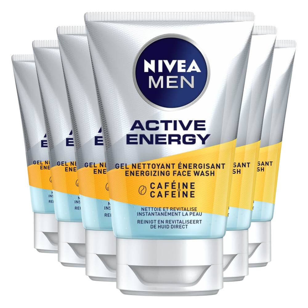 6x NIVEA Men Skin Energy Face Cleansing Gel 100 ml