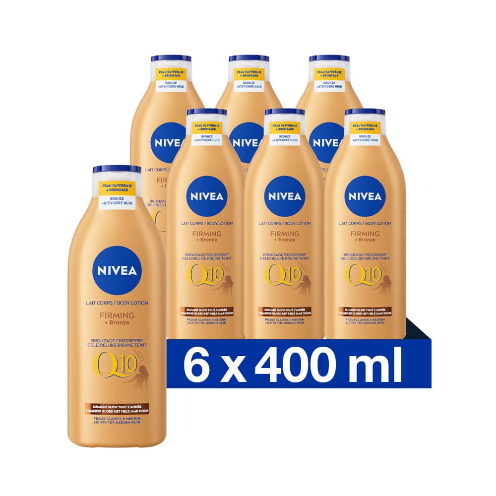 6x NIVEA Bodylotion Firming + Bronze Q10 400 ml