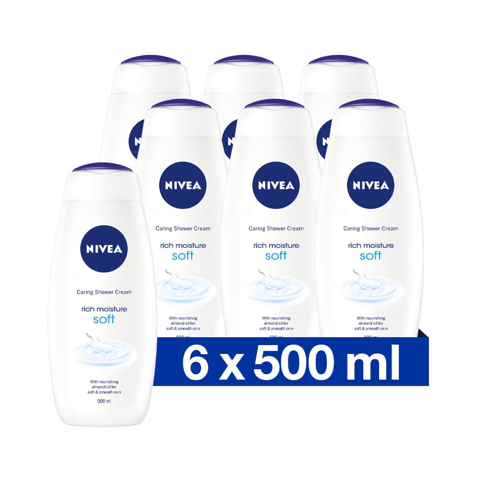 6x NIVEA Douchecrème Soft 500 ml