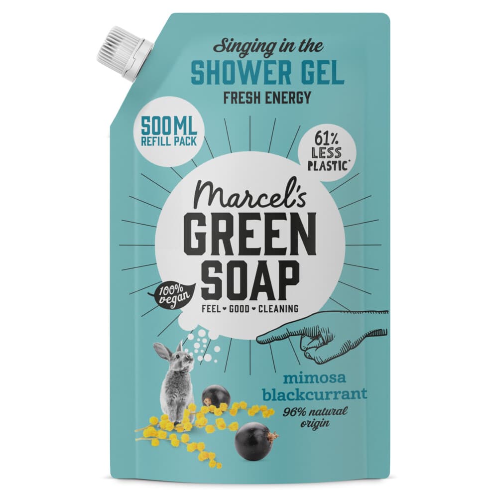 Marcel's Green Soap Douchegel Navulling Mimosa&Zwarte Bes 500 ml