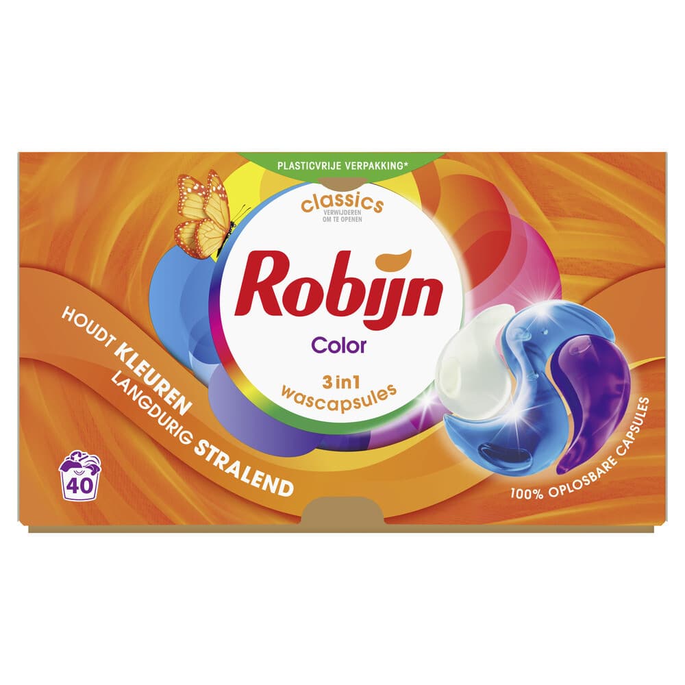 2+1 gratis: Robijn Wascapsules 3-in-1 Color 40 stuks