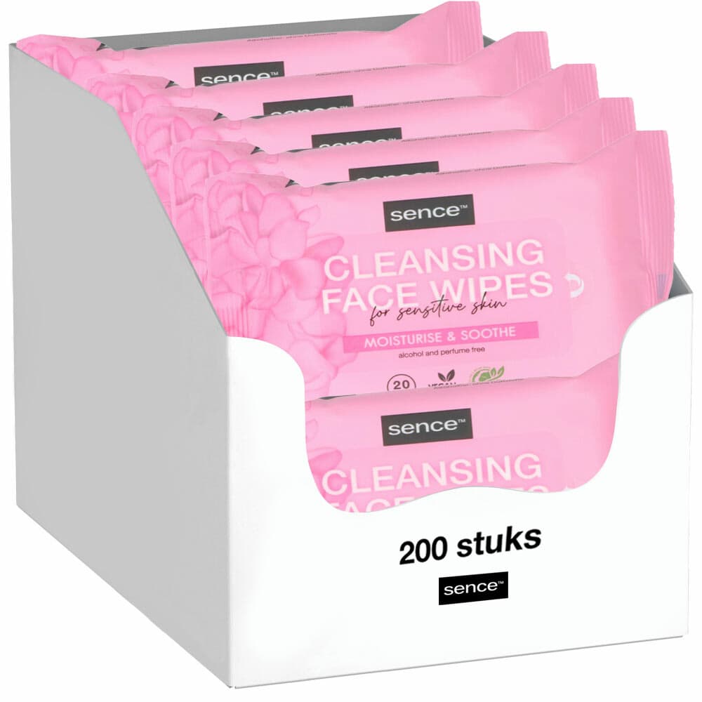 10x Sence Gezichtsreinigingsdoekjes Gevoelige Huid 20 stuks