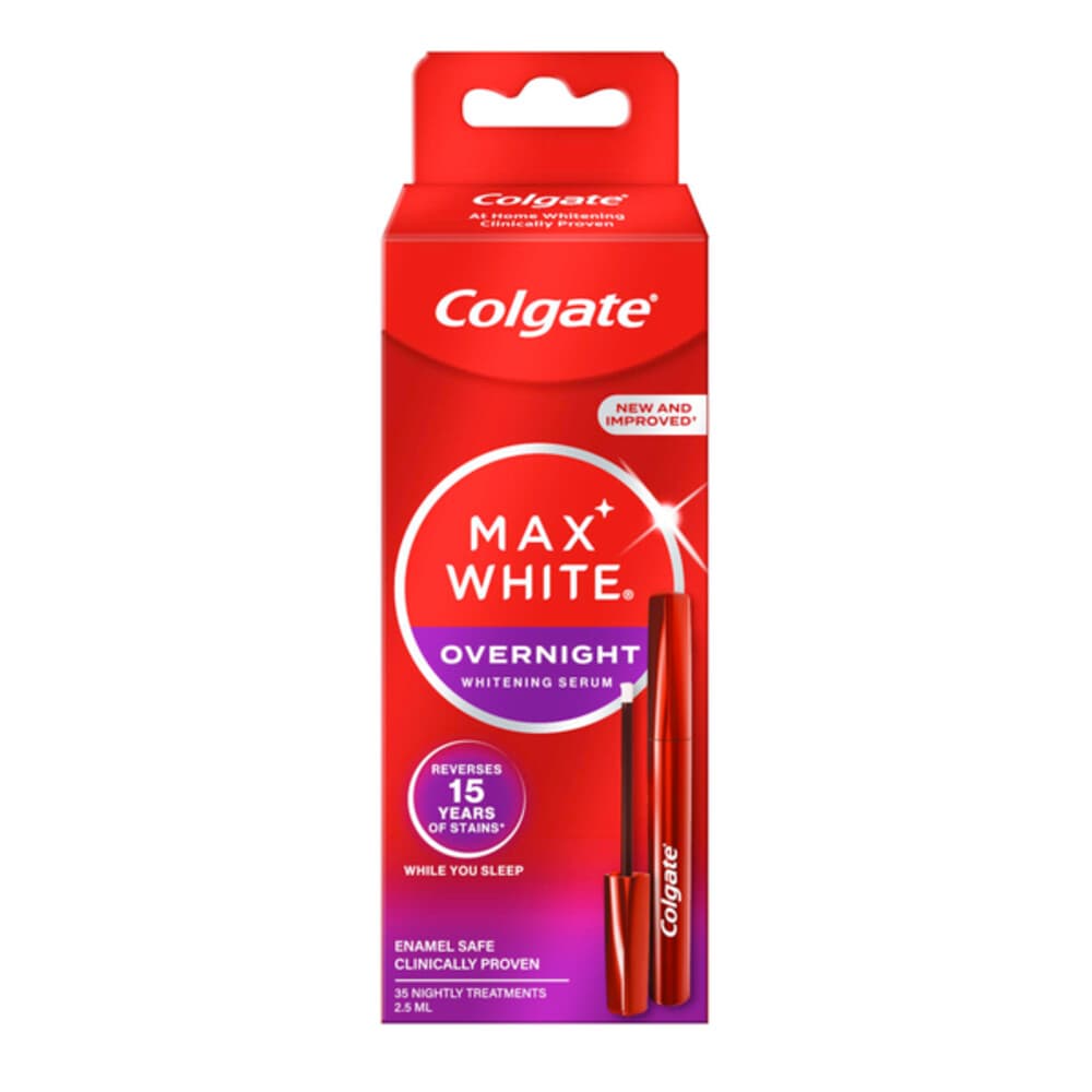 3x Colgate Max White Overnight Tanden Whitening Serum 2,5 ml