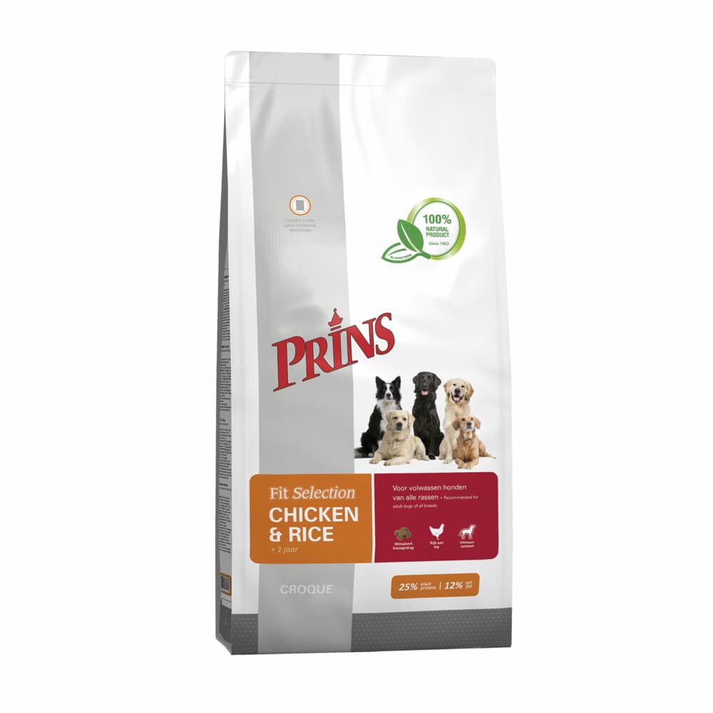 Prins Fit Selection Kip&Rijst Hondenvoer 14 kg