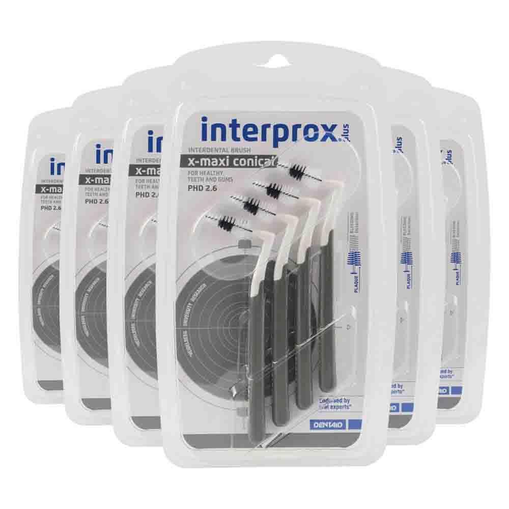 6x Interprox Ragers Plus X-Maxi Conical Grijs PHD 2.6 4 stuks