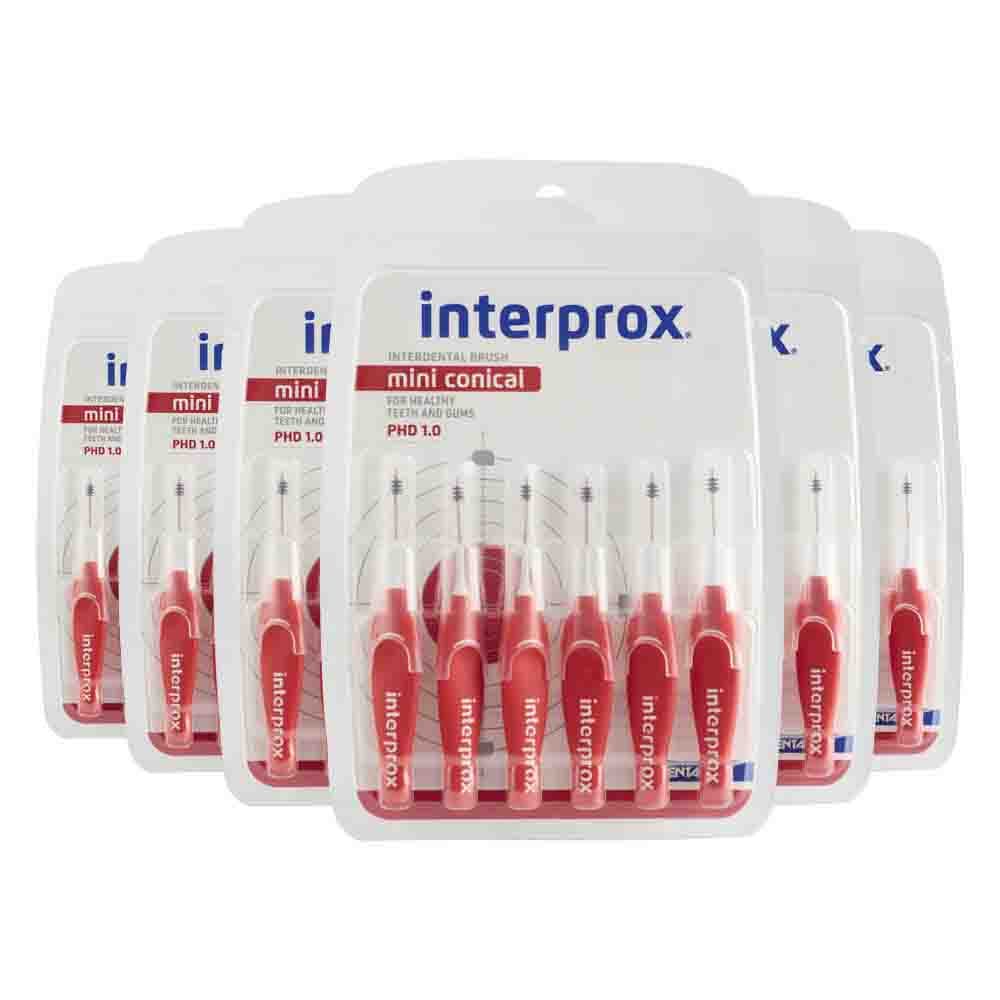 6x Interprox Ragers Mini Conical Rood PHD 1.2 6 stuks