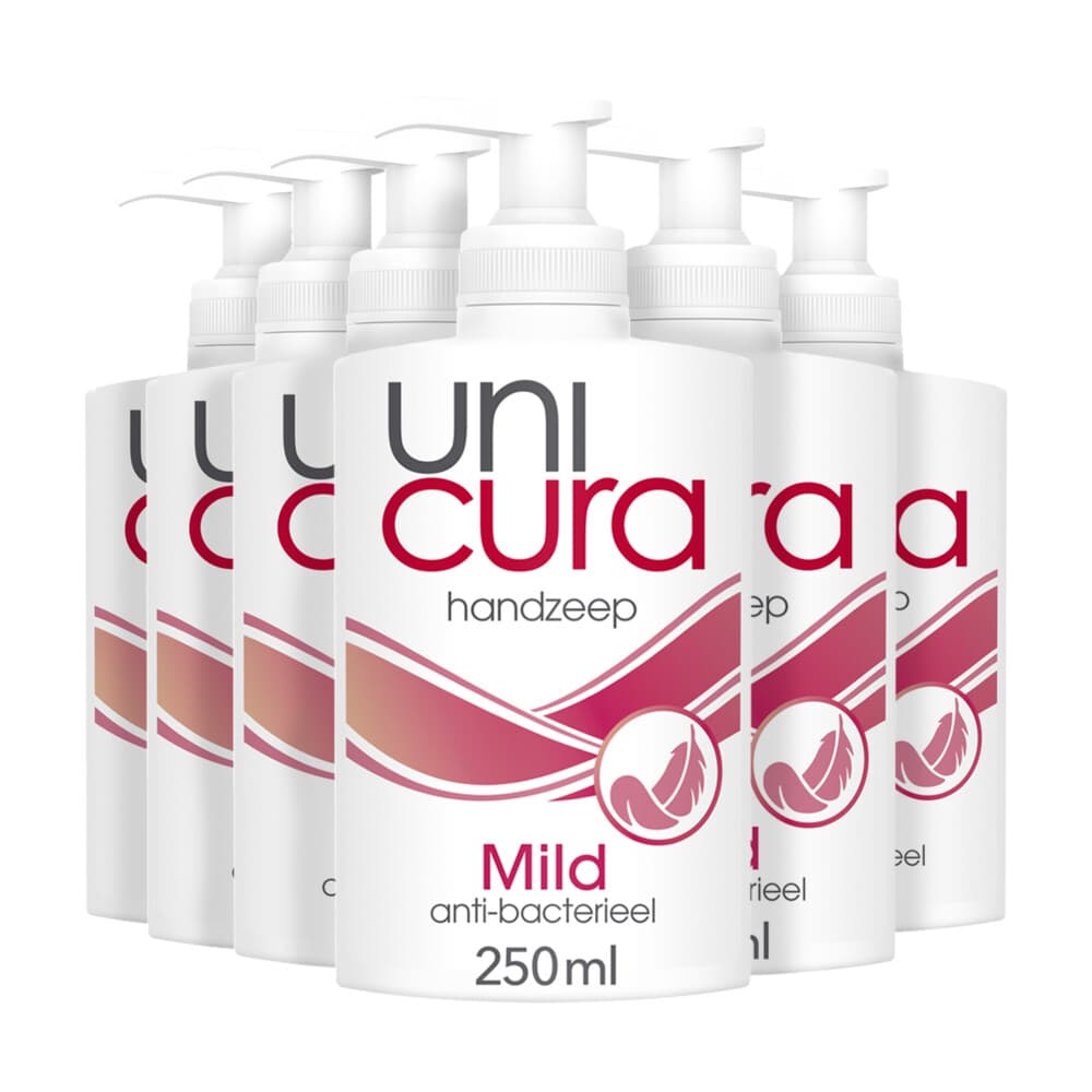 6x Unicura Vloeibare Handzeep Mild 250 ml