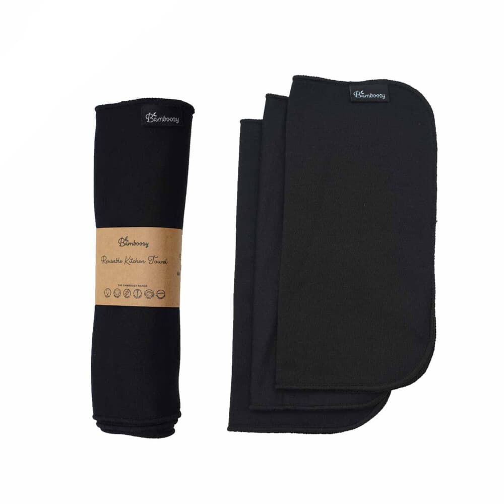 Bamboozy Vaatdoekjes Bamboevezels Zwart 3 stuks