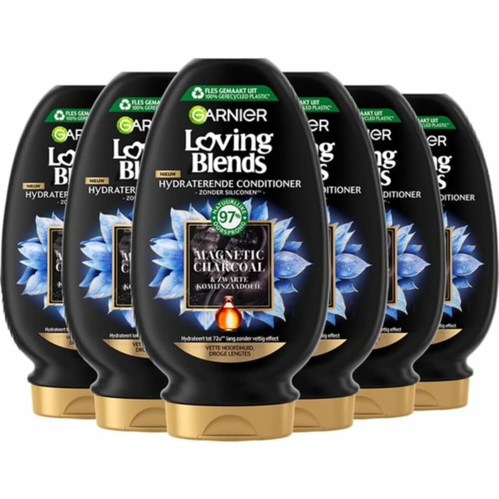 6x Garnier Loving Blends Magnetic Charcoal Conditioner 250 ml