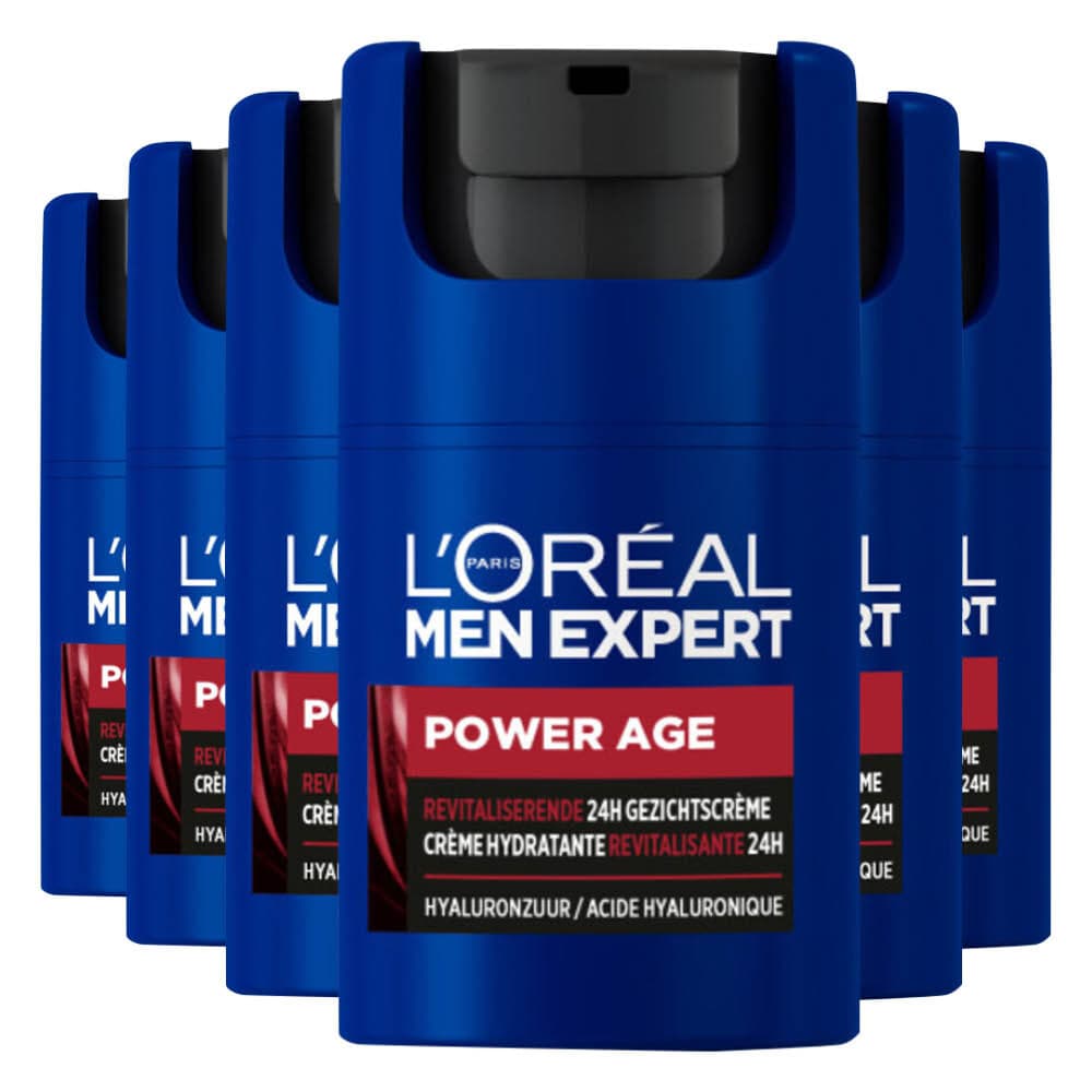 6x L'Oréal Men Expert Power Age Revitaliserende 24H Gezichtscrème 50 ml