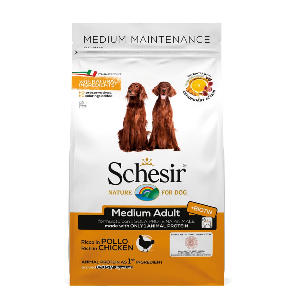 4x Schesir Hond Dry Maintenance Medium Kip 3 kg