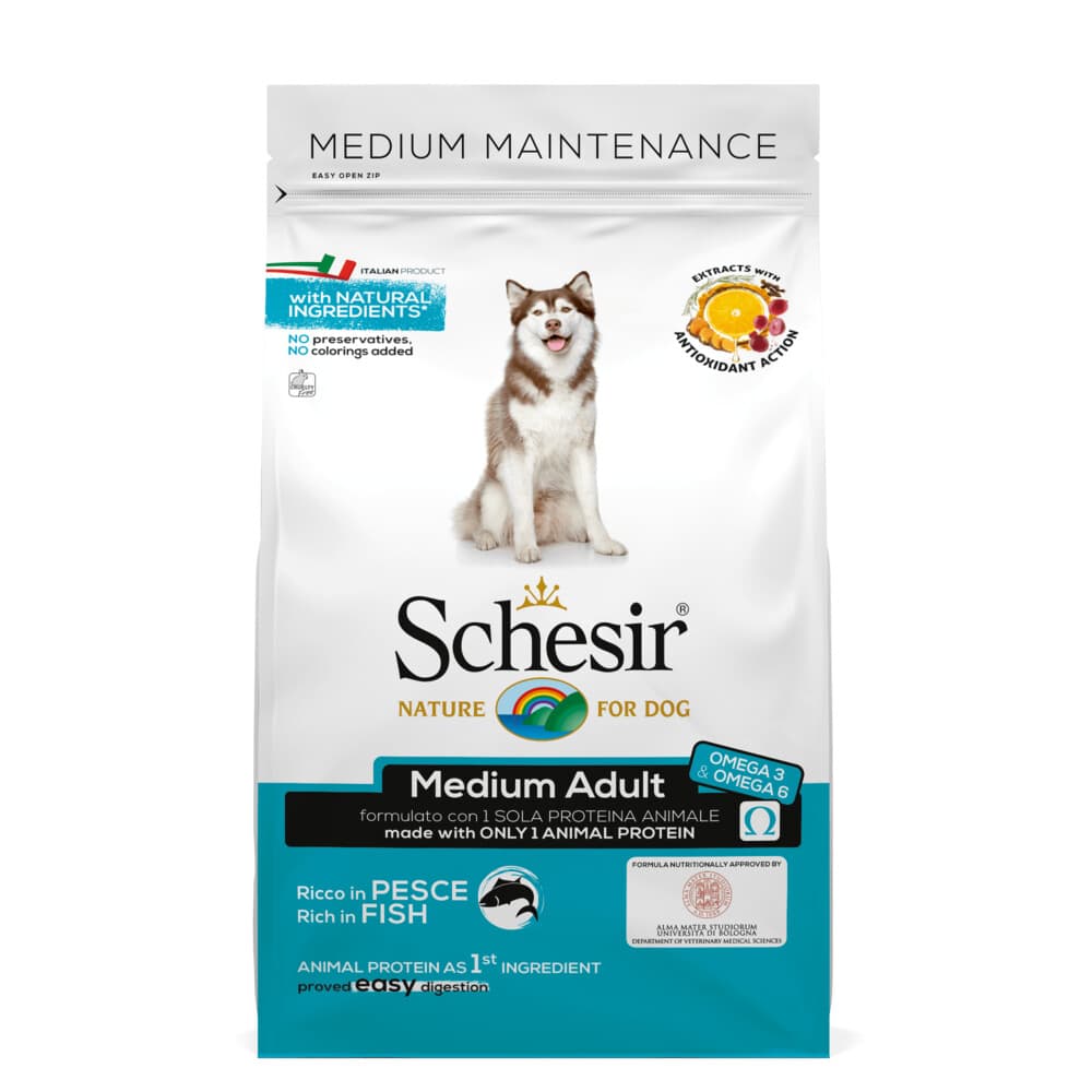 4x Schesir Hond Dry Maintenance Medium Vis 3 kg
