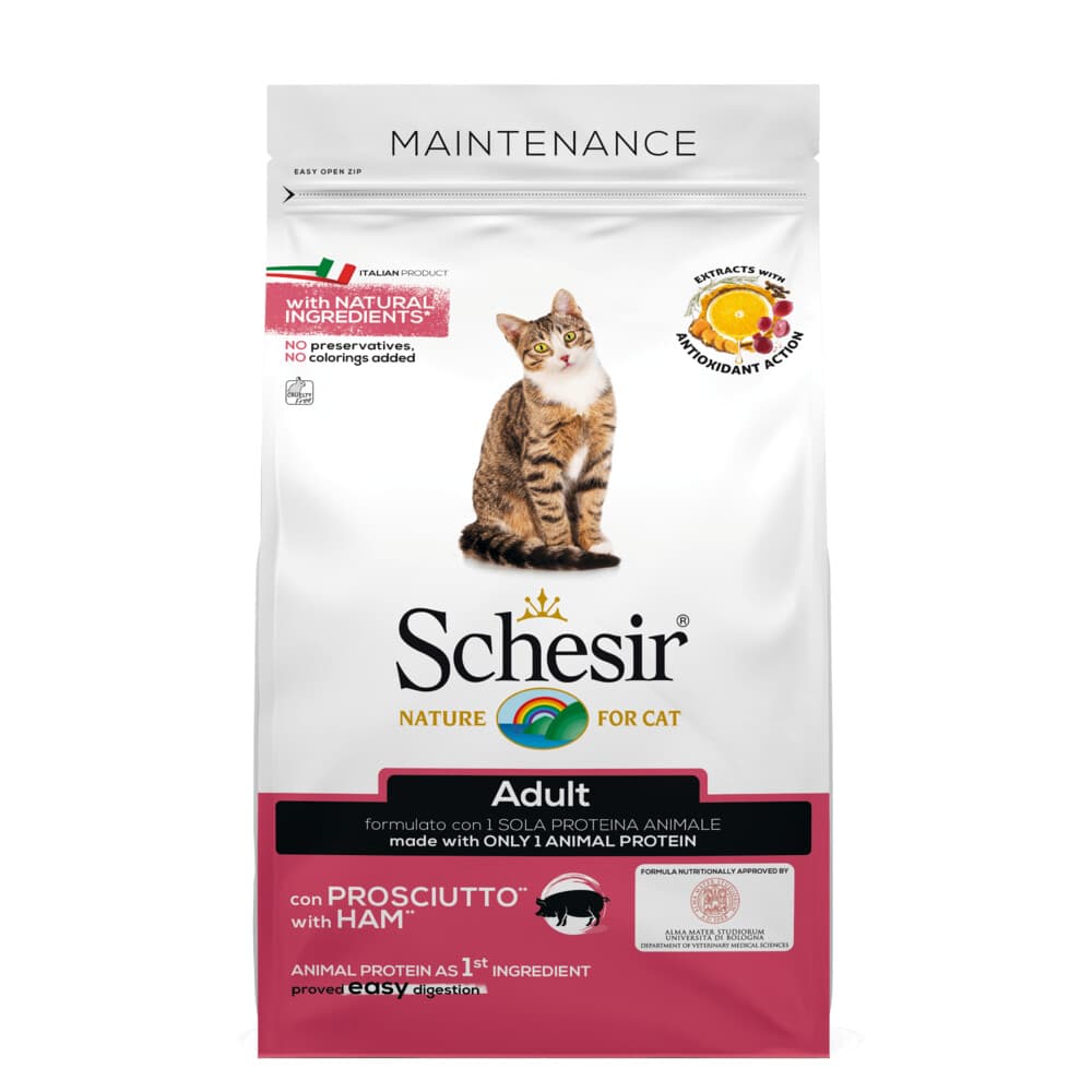 6x Schesir Kat Dry Maintenance Ham 1,5 kg