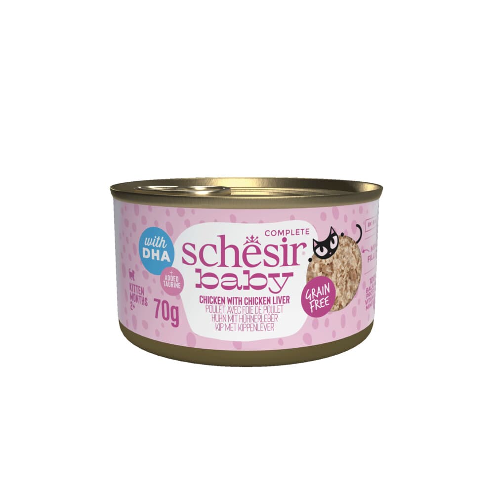 12x Schesir Baby Kitten Bouillon Kip&Lever 70 gr