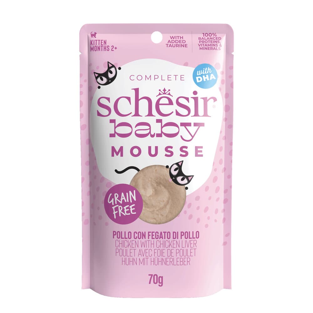 12x Schesir Baby Kitten Mousse Kip 70 gr