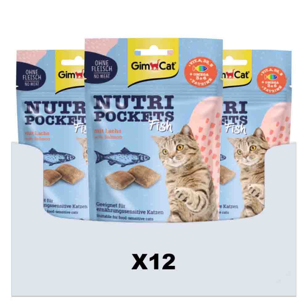12x GimCat Nutri Pockets Vis met Zalm 60 gr