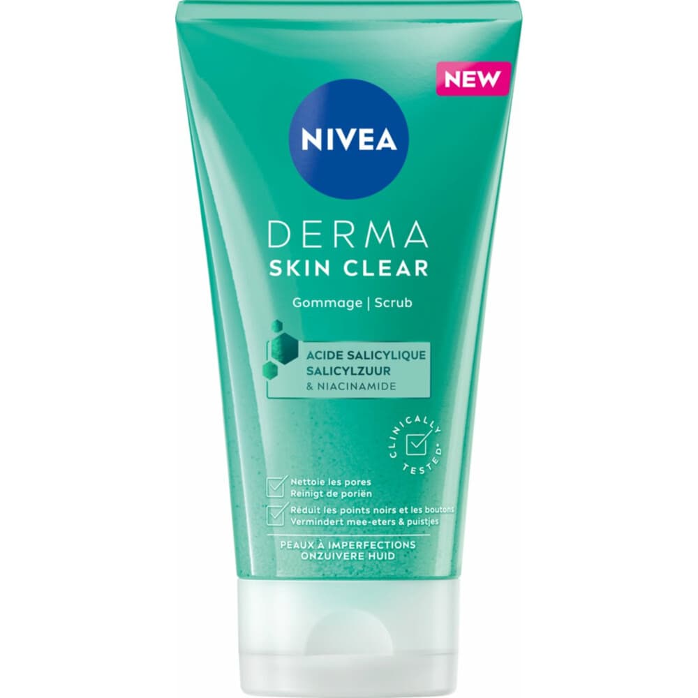 1+1 gratis: NIVEA Derma Skin Clear Gezichtsscrub 150 ml