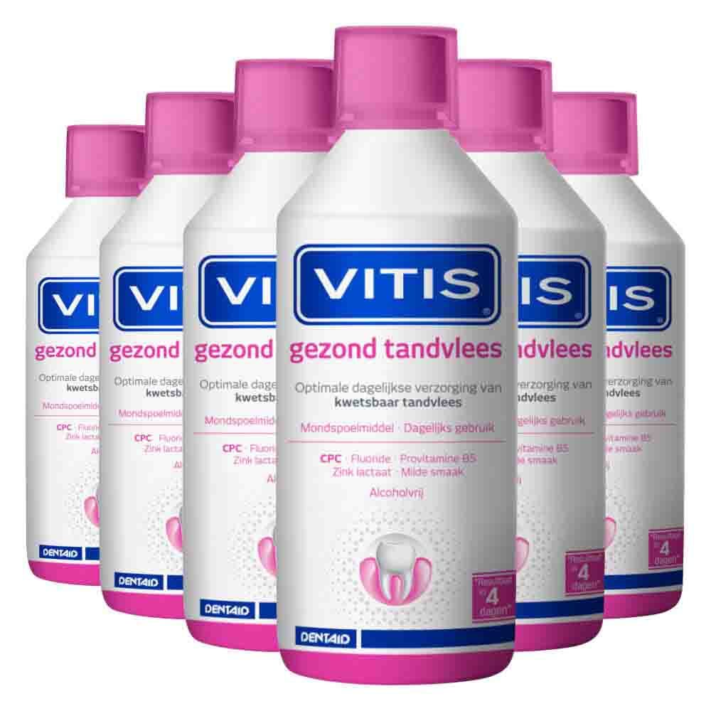 6x Vitis Mondwater Gezond Tandvlees 500 ml