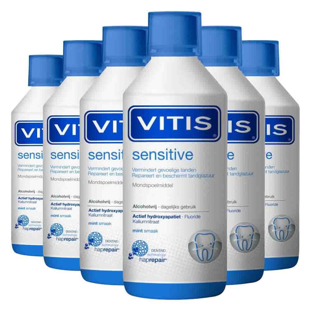 6x Vitis Mondwater Sensitive 500 ml