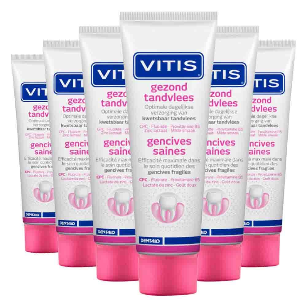 6x Vitis Tandpasta Gezond Tandvlees 75 ml