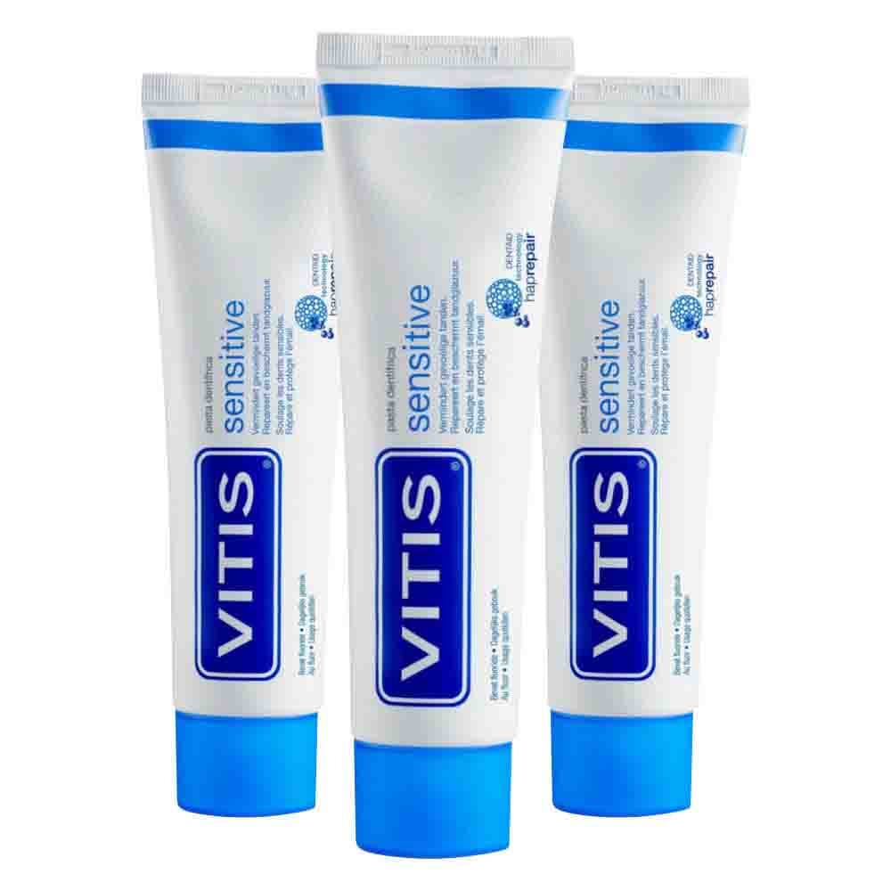3x Vitis Tandpasta Sensitive 75 ml