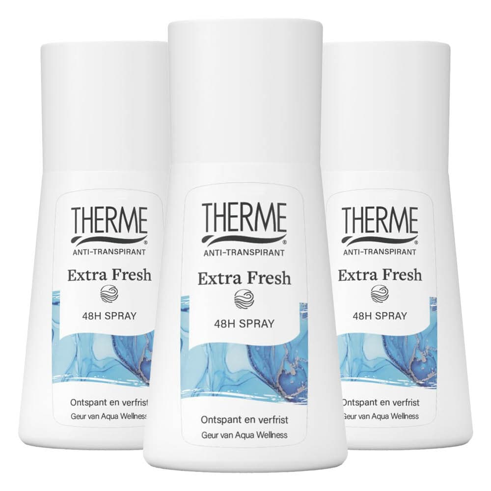 3x Therme Anti-Transpirant Extra Fresh Spray 75 ml