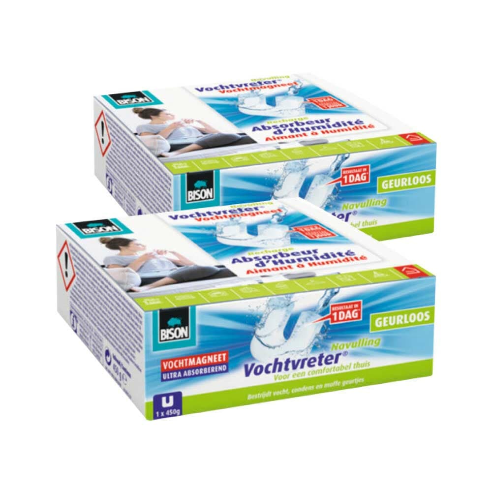 2x Bison Vochtvreter Vochtmagneet Neutraal 450 gr