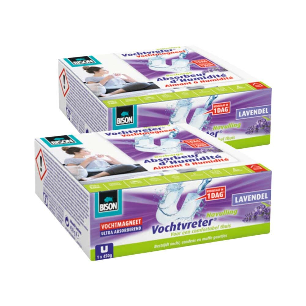 2x Bison Vochtvreter Vochtmagneet Lavendel 450 gr