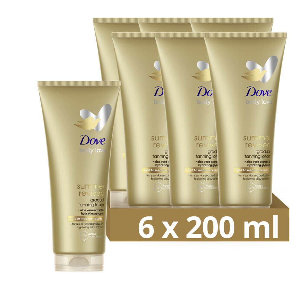6x Dove Zelfbruinende Bodylotion Summer Revived Light-Medium 200 ml