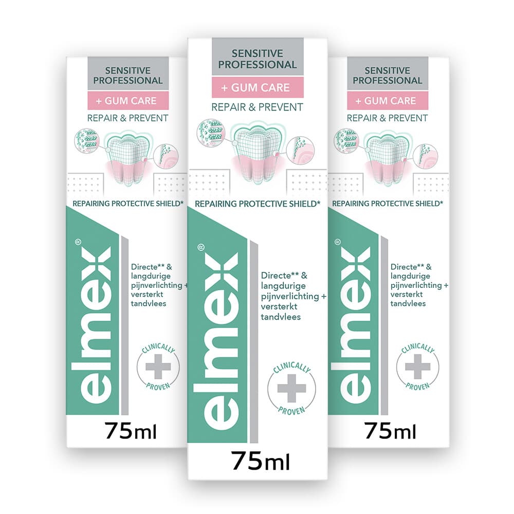3x Elmex Tandpasta Sensitive Professional Gum Care 75 ml