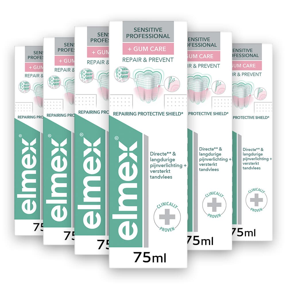 6x Elmex Tandpasta Sensitive Professional Gum Care 75 ml