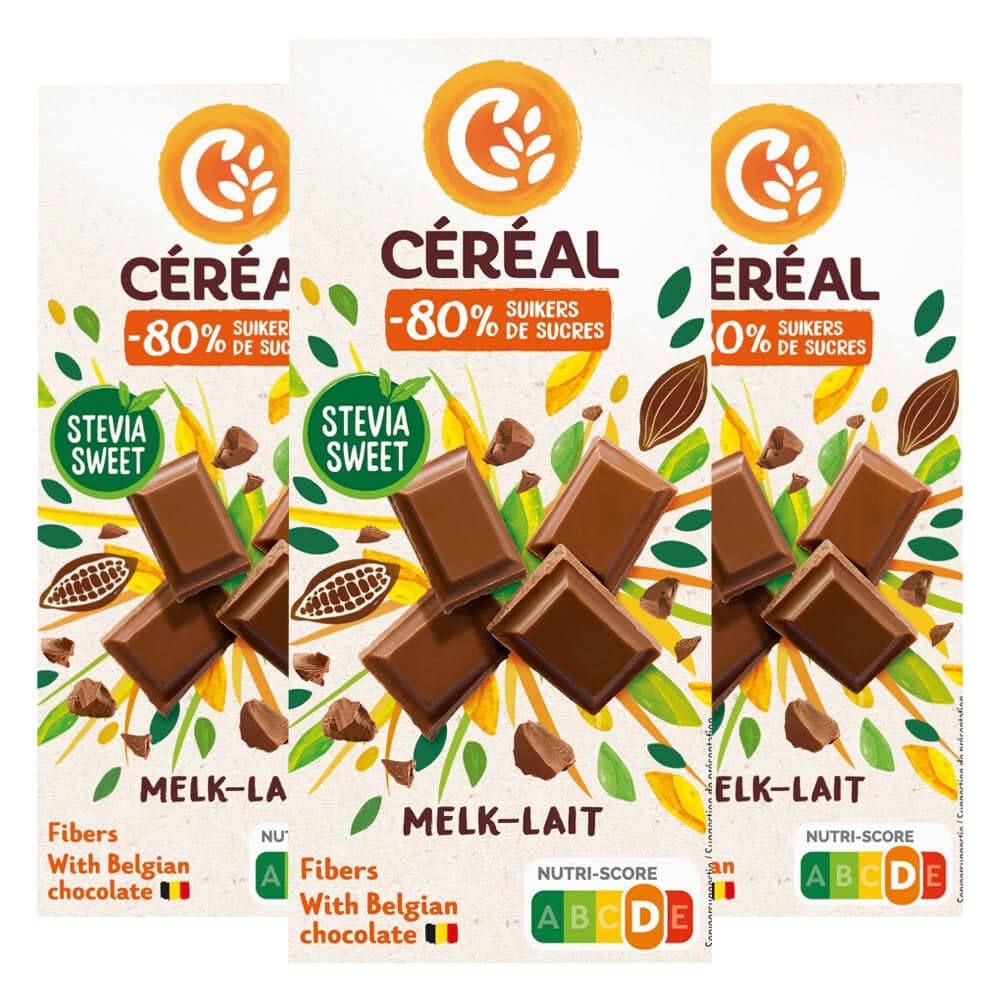3x Céréal Chocolade Tablet Melk-Chocolade 85 gr