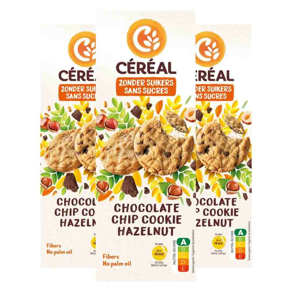 3x Céréal Chocolate Chip Cookie Hazelnoot 130 gr